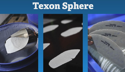 Nonwoven construction Texon Sphere reinforces and stiffens the back-part of most types of footwear.